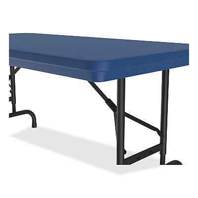 Correll Adjustable Folding Table, Rectangular, 48" x 24" x 22" to 32", Blue Top, Black Legs, 4/Pallet (CRLRA2448274P)