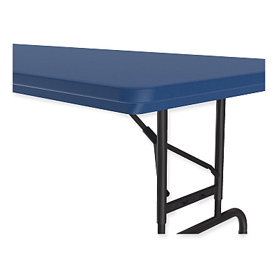 Correll Adjustable Folding Tables, Rectangular, 60" x 30" x 22" to 32", Blue Top, Black Legs, 4/Pallet (CRLRA3060274P)