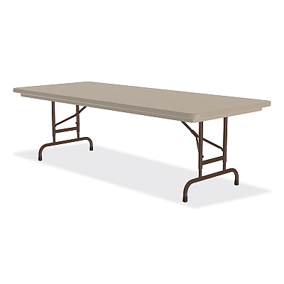 Correll Adjustable Folding Tables, Rectangular, 96" x 30" x 22" to 32", Mocha Granite Top, Brown Legs, 4/Pallet (CRLRA3096244P)