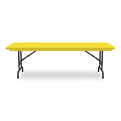 Correll Adjustable Folding Tables, Rectangular, 60" x 30" x 22" to 32", Yellow Top, Black Legs, 4/Pallet (CRLRA3060284P)