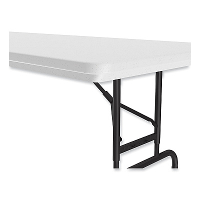Correll Adjustable Folding Tables, Rectangular, 96" x 30" x 22" to 32", Gray Granite Top, Black Legs, 4/Pallet (CRLRA3096234P)