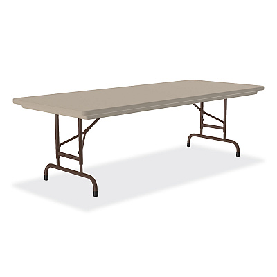 Correll Adjustable Folding Tables, Rectangular, 72" x 30" x 22" to 32", Mocha Granite Top, Brown Legs, 4/Pallet (CRLRA3072244P)