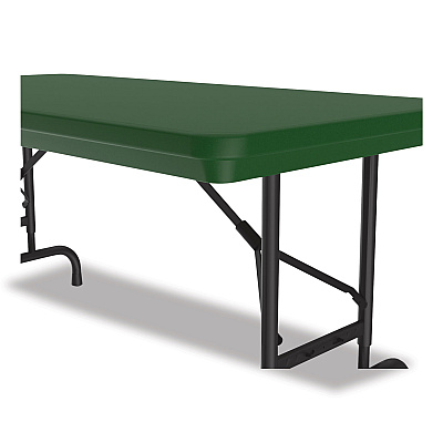 Correll Adjustable Folding Table, Rectangular, 48" x 24" x 22" to 32", Green Top, Black Legs, 4/Pallet (CRLRA2448294P)
