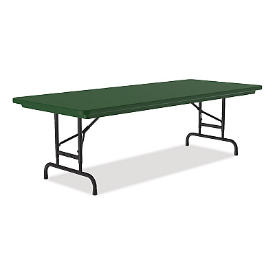 Correll Adjustable Folding Tables, Rectangular, 60" x 30" x 22" to 32", Green Top, Black Legs, 4/Pallet (CRLRA3060294P)