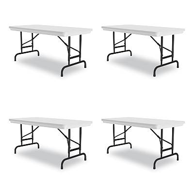 Correll Adjustable Folding Table, Rectangular, 48" x 24" x 22" to 32", Gray Granite Top, Black Legs, 4/Pallet (CRLRA2448234P)