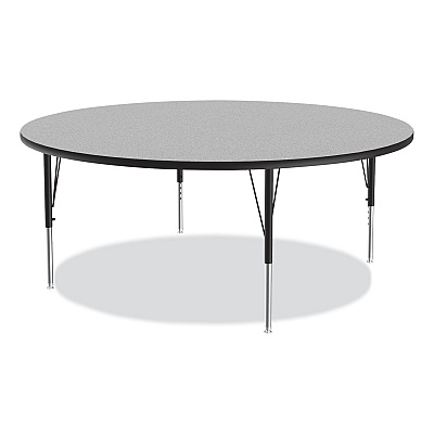 Correll Height Adjustable Activity Table, Round, 60" x 19" to 29", Gray Granite Top, Black Legs, 4/Pallet (CRL60TFRD1595K4)