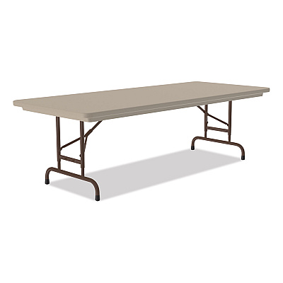 Correll Adjustable Folding Tables, Rectangular, 96" x 30" x 22" to 32", Mocha Granite Top, Brown Legs, 4/Pallet (CRLRA3096244P)