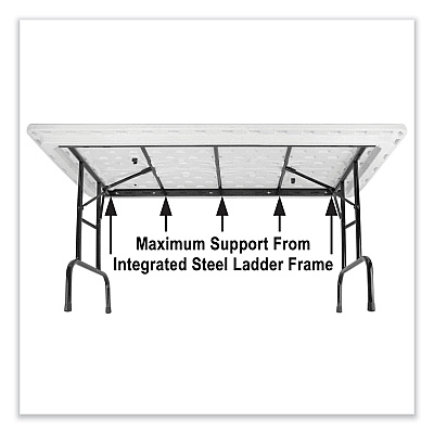 Correll Adjustable Folding Tables, Rectangular, 72" x 30" x 22" to 32", Red Top, Black Base, 4/Pallet (CRLRA3072254P)