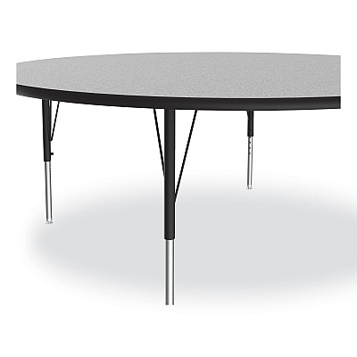 Correll Height Adjustable Activity Table, Round, 60" x 19" to 29", Gray Granite Top, Black Legs, 4/Pallet (CRL60TFRD1595K4)