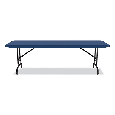 Correll Adjustable Folding Tables, Rectangular, 72" x 30" x 22" to 32", Blue Top, Black Legs, 4/Pallet (CRLRA3072274P)