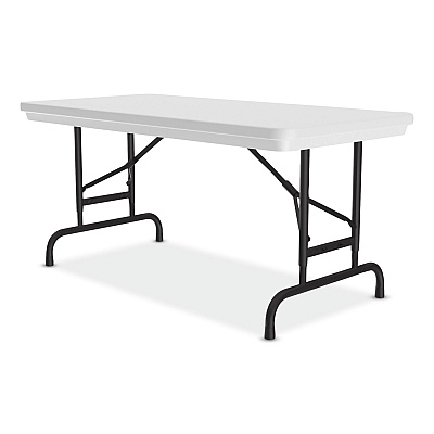 Correll Adjustable Folding Table, Rectangular, 48" x 24" x 22" to 32", Gray Granite Top, Black Legs, 4/Pallet (CRLRA2448234P)