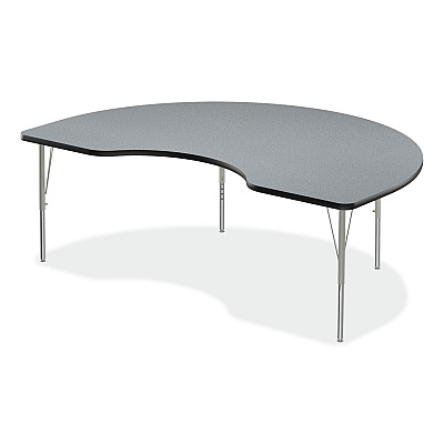 Correll Adjustable Activity Tables, Kidney Shaped, 72" x 48" x 19" to 29", Gray Top, Gray Legs, 4/Pallet (CRL4872TF15954P)