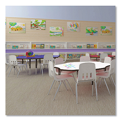 Correll Markerboard Activity Tables, Round, 60" x 19" to 29", White Top, Black/Silver Legs, 4/Pallet (CRL60DERD80954P)