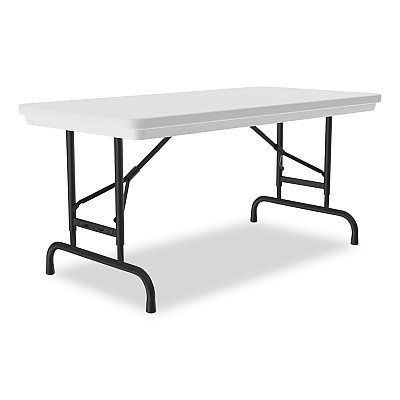 Correll Adjustable Folding Table, Rectangular, 48" x 24" x 22" to 32", Gray Granite Top, Black Legs, 4/Pallet (CRLRA2448234P)