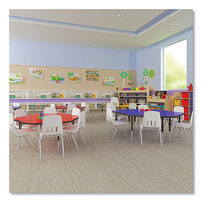 Correll Markerboard Activity Tables, Rectangular, 60" x 24" x 19" to 29", White Top, Black Legs, 4/Pallet (CRL2460DE80954P)