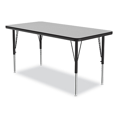 Correll Adjustable Activity Table, Rectangular, 48" x 24" x 19" to 29", Granite Top, Black Legs, 4/Pallet (CRL2448TF1595K4)