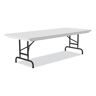 Correll Adjustable Folding Tables, Rectangular, 96" x 30" x 22" to 32", Gray Granite Top, Black Legs, 4/Pallet (CRLRA3096234P)