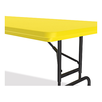 Correll Adjustable Folding Tables, Rectangular, 72" x 30" x 22" to 32", Yellow Top, Black Legs, 4/Pallet (CRLRA3072284P)
