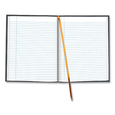 Blueline Executive Notebook with Ribbon Bookmark, 1 Subject, Medium/College Rule, Cool Gray Cover, (75) 10.75 x 8.5 Sheets (REDA1097)