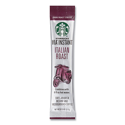 Starbucks VIA Ready Brew Coffee, 0.11 oz, Italian Roast, 8/Pack, 12 Packs/Carton (SBK12407838)