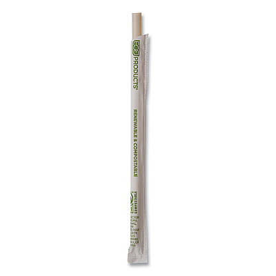 Eco-Products Renewable and Compostable PHA Straws, 7.75", Natural White, 2,000/Carton (ECOEPSTPHA775)