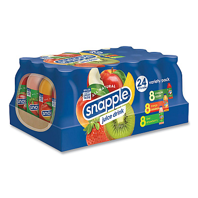 Juice Drink Variety Pack, Snapple Apple, Kiwi Strawberry, Mango Madness, 20 oz Bottle, 24/Carton (GRR22000813)