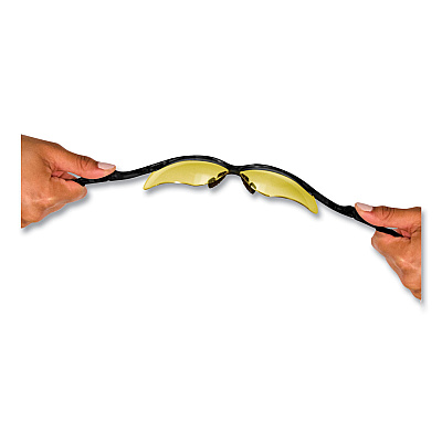KleenGuard Nemesis Safety Glasses, Black Frame, Amber Lens (KCC25659)