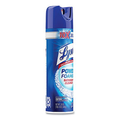 LYSOL Power Foam Bathroom Cleaner, 24 oz Aerosol Spray, 12/Carton (RAC02569CT)