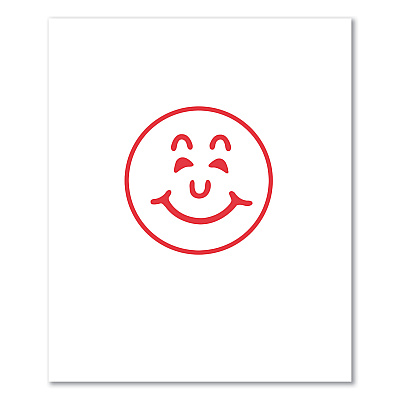 Xstamper Specialty Stamp, Smiley Face, 0.63 dia, Red (COS036000)