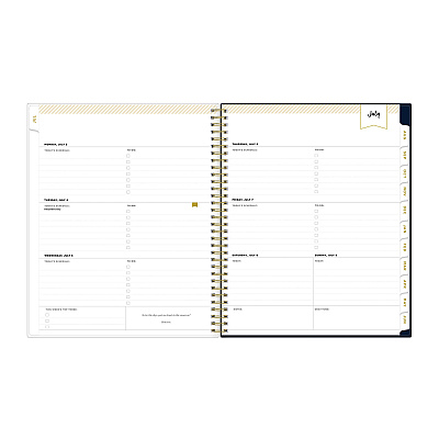 Blue Sky Day Designer Peyton Create-Your-Own Cover Weekly/Monthly Planner, Floral, 11 x 8.5, Navy, 12-Month (July to June): 2025-2026 (107924)