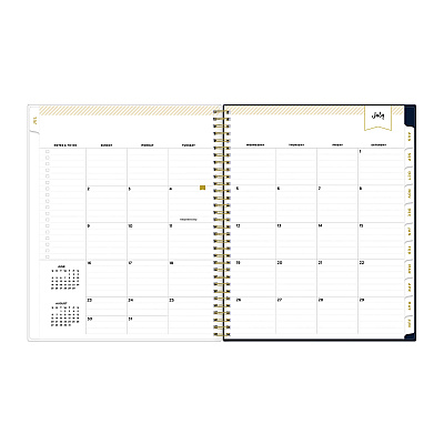 Blue Sky Day Designer Peyton Create-Your-Own Cover Weekly/Monthly Planner, Floral, 11 x 8.5, Navy, 12-Month (July to June): 2025-2026 (107924)