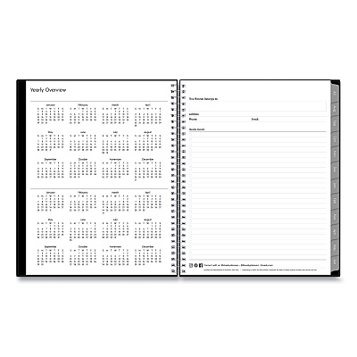 Blue Sky Enterprise Academic Weekly/Monthly Planner, 11 x 8.5, Black Cover, 12-Month (July to June): 2025 to 2026 (130609)