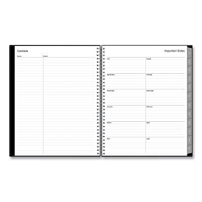 Blue Sky Enterprise Academic Weekly/Monthly Planner, 11 x 8.5, Black Cover, 12-Month (July to June): 2025 to 2026 (130609)