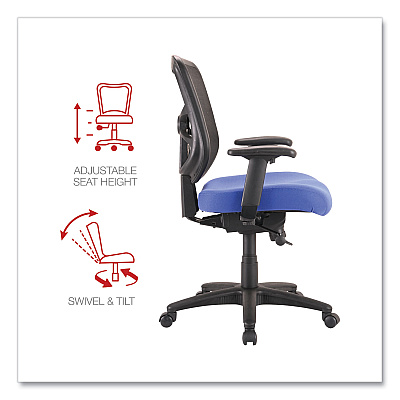 Alera Elusion Series Mesh Mid-Back Swivel/Tilt Chair, Supports Up to 275 lb, 17.9" to 21.8" Seat Height, Navy Seat (ALEEL42BME20B)