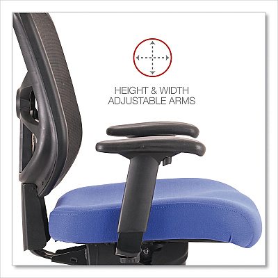 Alera Elusion Series Mesh Mid-Back Swivel/Tilt Chair, Supports Up to 275 lb, 17.9" to 21.8" Seat Height, Navy Seat (ALEEL42BME20B)