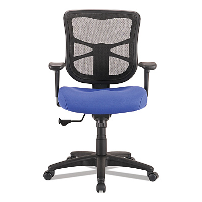 Alera Elusion Series Mesh Mid-Back Swivel/Tilt Chair, Supports Up to 275 lb, 17.9" to 21.8" Seat Height, Navy Seat (ALEEL42BME20B)
