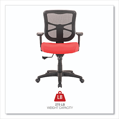 Alera Elusion Series Mesh Mid-Back Swivel/Tilt Chair, Supports Up to 275 lb, 17.9" to 21.8" Seat Height, Red (ALEEL42BME30B)