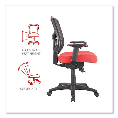 Alera Elusion Series Mesh Mid-Back Swivel/Tilt Chair, Supports Up to 275 lb, 17.9" to 21.8" Seat Height, Red (ALEEL42BME30B)