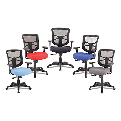 Alera Elusion Series Mesh Mid-Back Swivel/Tilt Chair, Supports Up to 275 lb, 17.9" to 21.8" Seat Height, Red (ALEEL42BME30B)