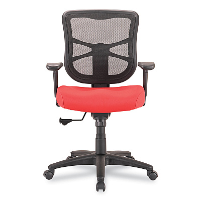 Alera Elusion Series Mesh Mid-Back Swivel/Tilt Chair, Supports Up to 275 lb, 17.9" to 21.8" Seat Height, Red (ALEEL42BME30B)