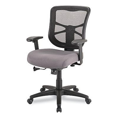 Alera Elusion Series Mesh Mid-Back Swivel/Tilt Chair, Supports Up to 275 lb, 17.9" to 21.8" Seat Height, Gray Seat (ALEEL42BME40B)