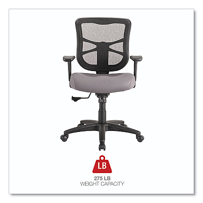 Alera Elusion Series Mesh Mid-Back Swivel/Tilt Chair, Supports Up to 275 lb, 17.9" to 21.8" Seat Height, Gray Seat (ALEEL42BME40B)