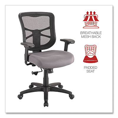 Alera Elusion Series Mesh Mid-Back Swivel/Tilt Chair, Supports Up to 275 lb, 17.9" to 21.8" Seat Height, Gray Seat (ALEEL42BME40B)