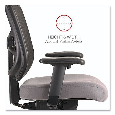 Alera Elusion Series Mesh Mid-Back Swivel/Tilt Chair, Supports Up to 275 lb, 17.9" to 21.8" Seat Height, Gray Seat (ALEEL42BME40B)