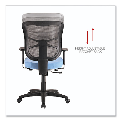 Alera Elusion Series Mesh Mid-Back Swivel/Tilt Chair, Supports Up to 275 lb, 17.9" to 21.8" Seat Height, Light Blue Seat (ALEEL42BME70B)