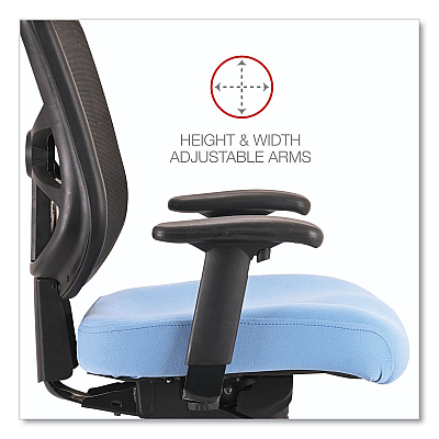 Alera Elusion Series Mesh Mid-Back Swivel/Tilt Chair, Supports Up to 275 lb, 17.9" to 21.8" Seat Height, Light Blue Seat (ALEEL42BME70B)