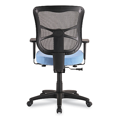 Alera Elusion Series Mesh Mid-Back Swivel/Tilt Chair, Supports Up to 275 lb, 17.9" to 21.8" Seat Height, Light Blue Seat (ALEEL42BME70B)