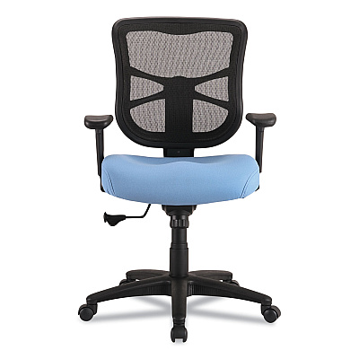 Alera Elusion Series Mesh Mid-Back Swivel/Tilt Chair, Supports Up to 275 lb, 17.9" to 21.8" Seat Height, Light Blue Seat (ALEEL42BME70B)