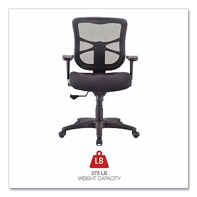 Alera Elusion Series Mesh Mid-Back Swivel/Tilt Chair, Supports Up to 275 lb, 17.9" to 21.8" Seat Height, Black (ALEEL42BME10B)