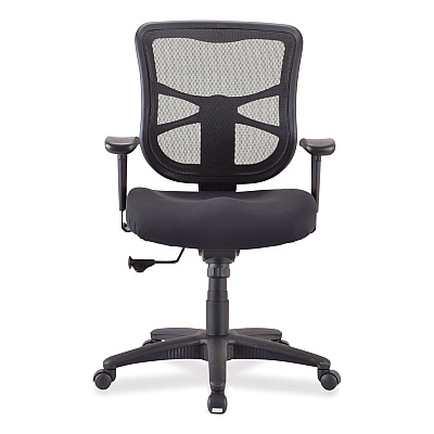 Alera Elusion Series Mesh Mid-Back Swivel/Tilt Chair, Supports Up to 275 lb, 17.9" to 21.8" Seat Height, Black (ALEEL42BME10B)